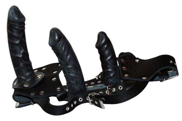 Leder String 3 Dildos S/M 💋 – Bild 5