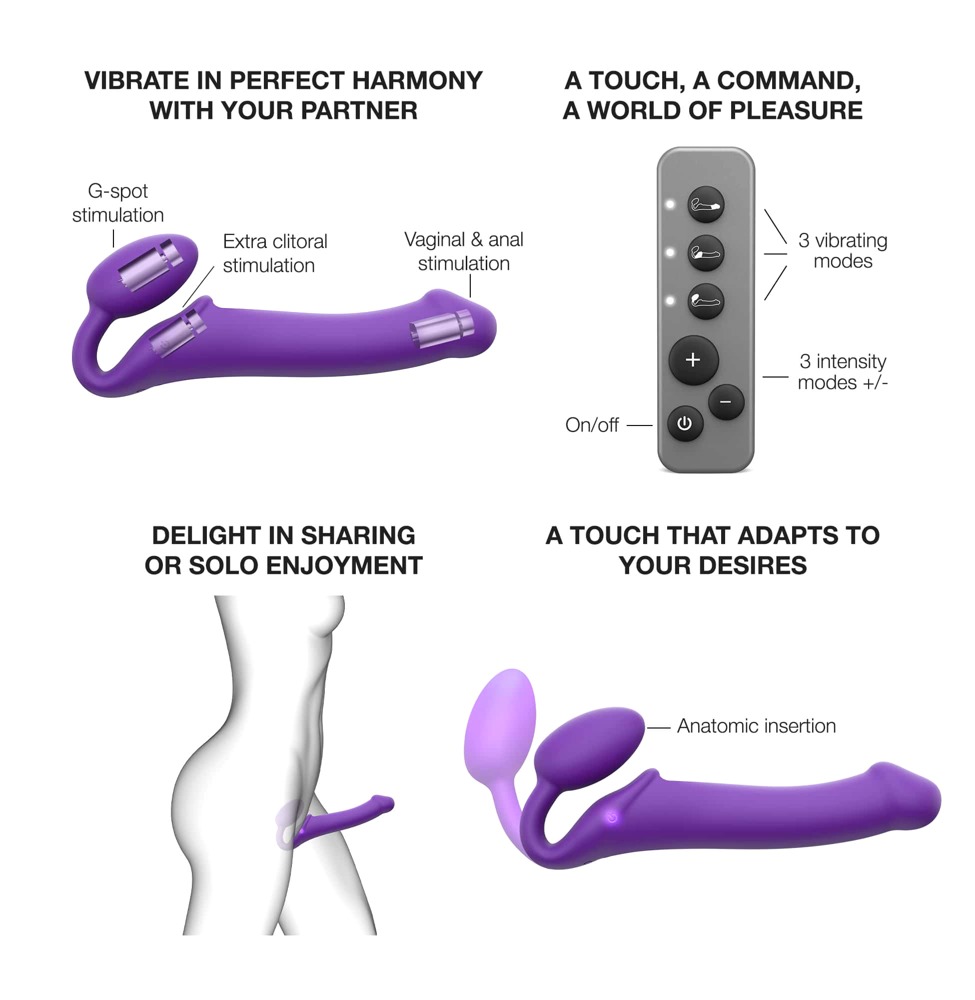 Vibrating Strap-On M Purple 💋 – Bild 8