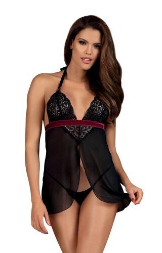 Rossita Babydoll mit sexy Tanga - Schwarz