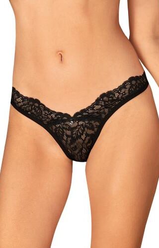 Bellastia Spitzenstring - Schwarz