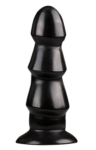 Schwarzen Analdildo mit Rippen