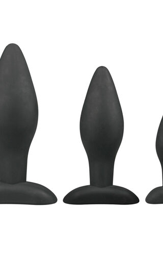 Schwarzes Analplug-Set aus Silikon