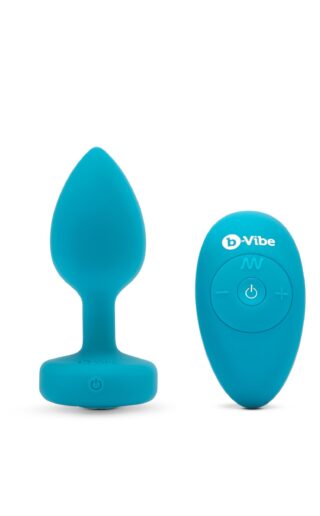 B-Vibe - Vibrating Jewel Plug S/M Aquamarine