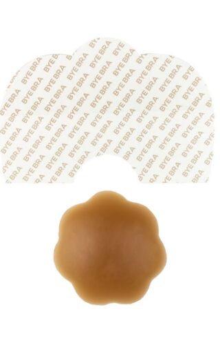 Bye Bra - Breast Lift Tape + Silicone Nipple Covers Brown