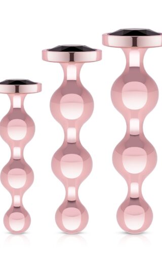 Rosy Gold - Metall-Buttplug-Set 3 Teile - Roségold