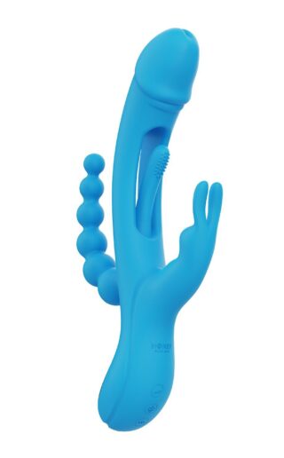 HoneyPlayBox - Trilux Kinky Finger Rabbit Vibrator - Blau
